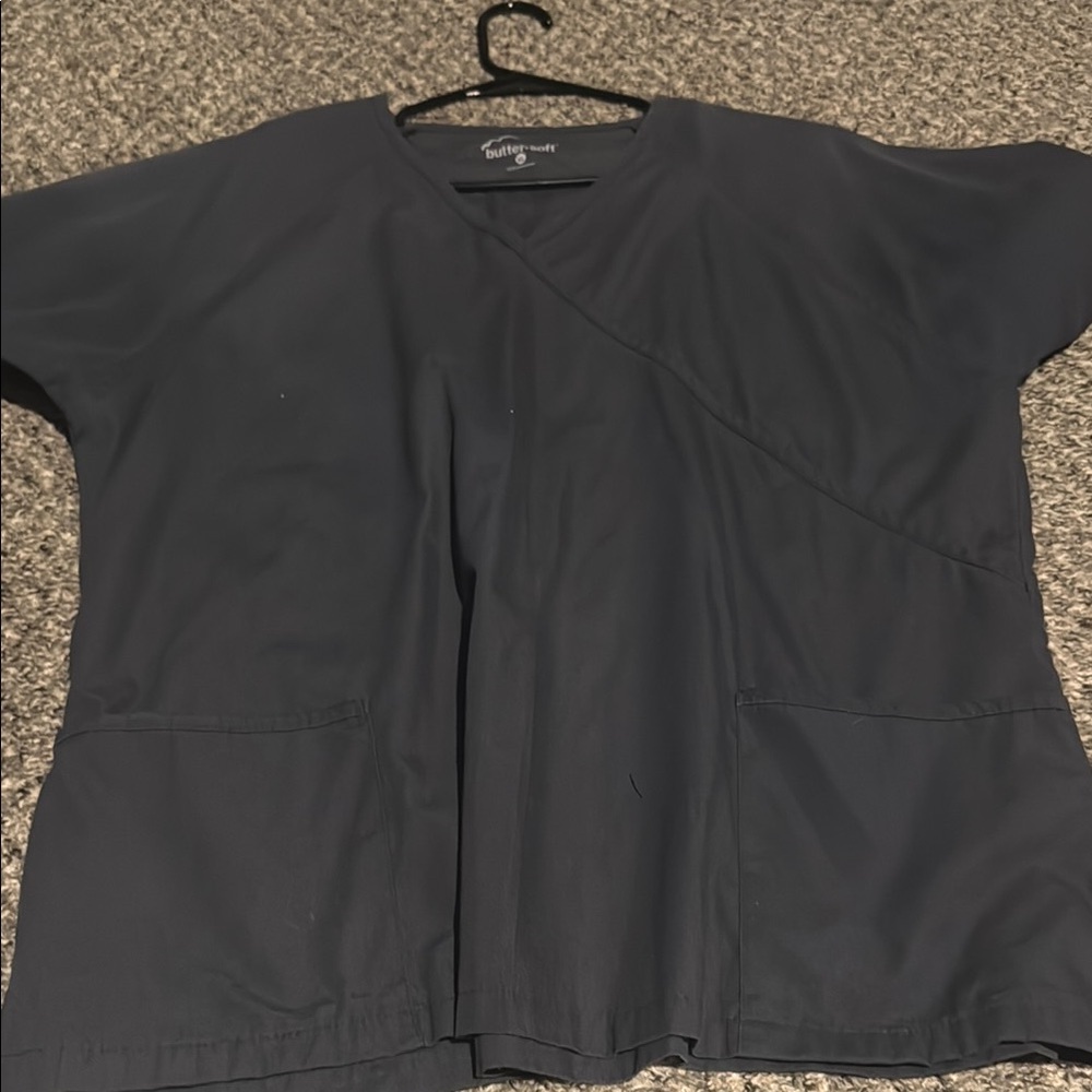 Dark Grey Scrub Top